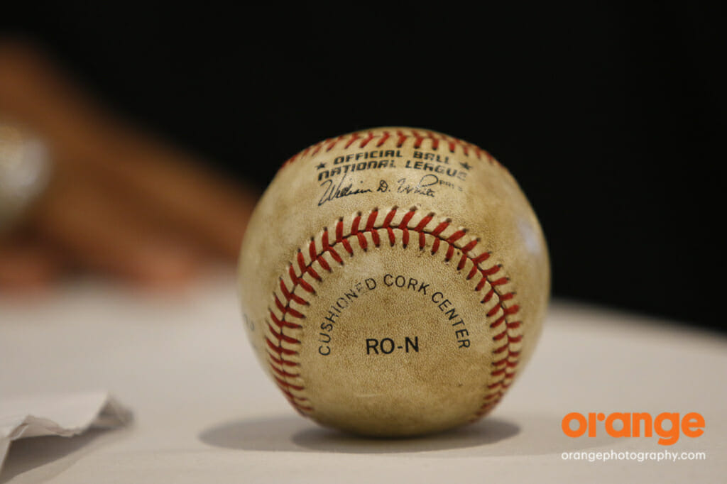 The actual ball that Dravecky threw when his arm snapped, ending his MLB career.