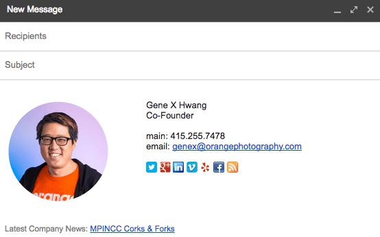 social media portraits can be used in your email signature file too