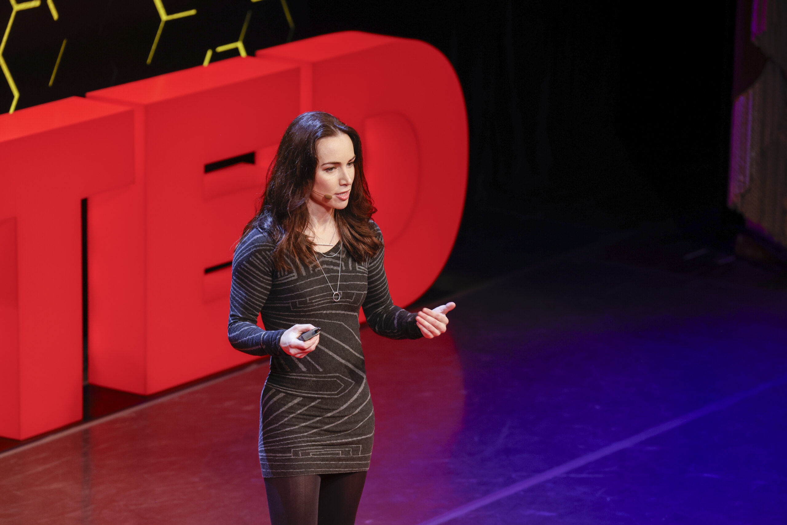 Liv Boeree speaking at TED AI 2023 - photo by Gene X Hwang/Orange Photography